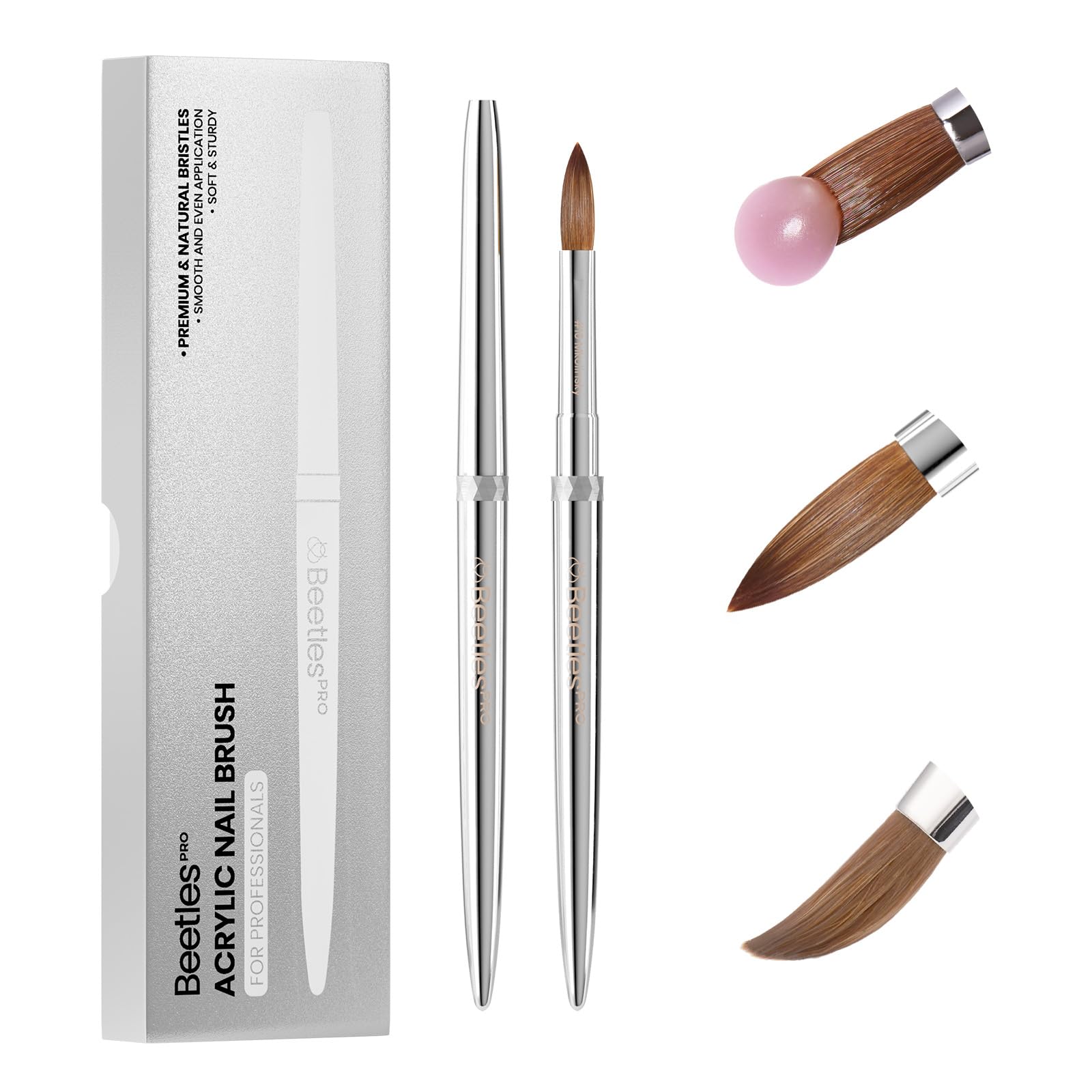 Beetles Gel Polish Nail Art Liner Brushes 5Pcs Painting Art Design Pen Set | Diamond Application Rhinestone Handle Dotting Drawing Sizes 5 7 9 11 20mm Nail Design Gift for Women