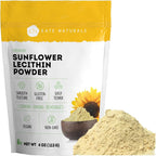 Kate Naturals Sunflower Lecithin Powder for Baking Bread & Cooking (4oz) | Non-GMO Substitute for Soy Lecithin Powder, Great for Making Gummies