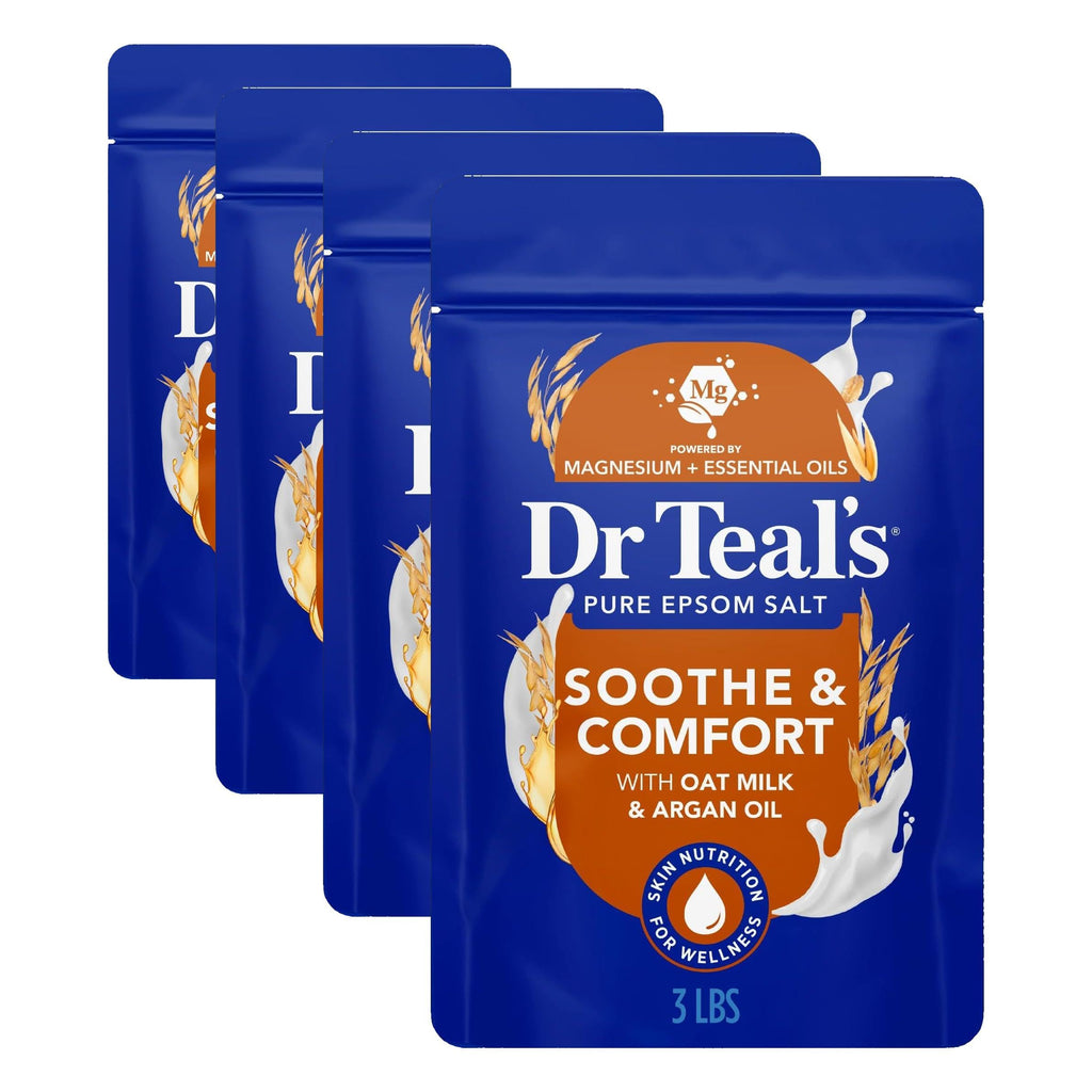 Dr Teal's Epsom Salt Magnesium Soak, Soothe & Comfort with Oat Milk & Argan Oil, 3 lbs