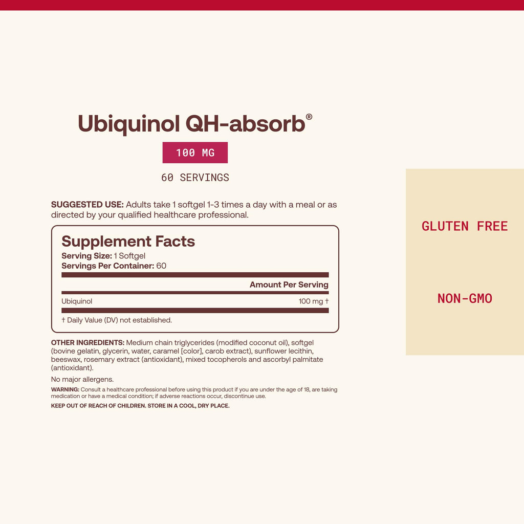 Jarrow QH-Absorb Ubiquinol 100mg CoQ10, Heart Health, 60 Softgels | High Absorption, Supports Mitochondrial Energy Production & Healthy Cardiovascular Function, Dietary Supplement