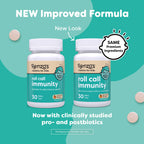 Renzo's Roll Call Immunity Kids Immune Support, Dissolvable Tabs, 30-Count | Clinically-Studied IMMUSE Postbiotic & Probiotic Immunity Blend, Classroom Support, Sugar-Free, Orange Flavor, 1-Month Supply