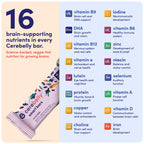 Cerebelly Organic Toddler Snack Bars, Carrot Date Smart Bars, 16 Brain-Supporting Nutrients, No Added Sugar, Gluten Free, Nut Free, Kids Snacks, 5 Pack