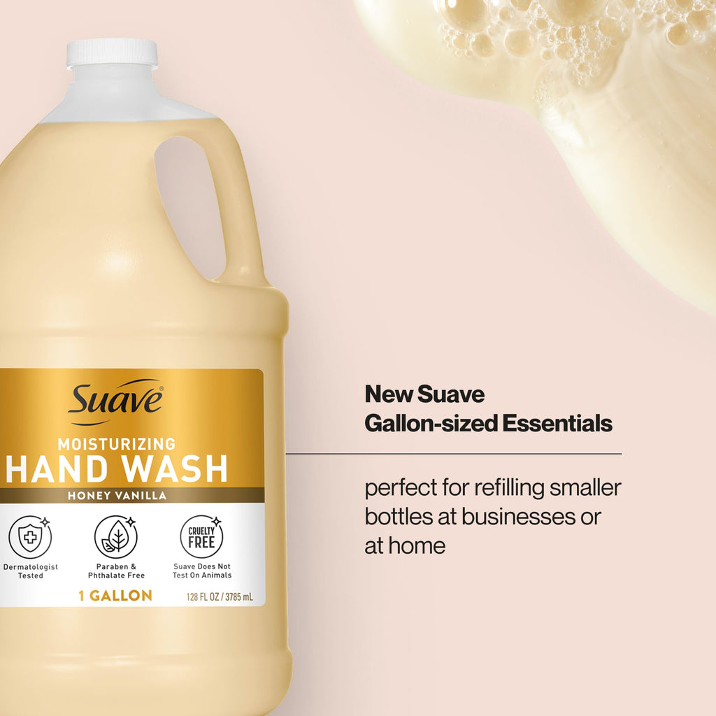 Suave Moisturizing Bulk Hand Wash Soap, Honey & Vanilla, 1 Gallon