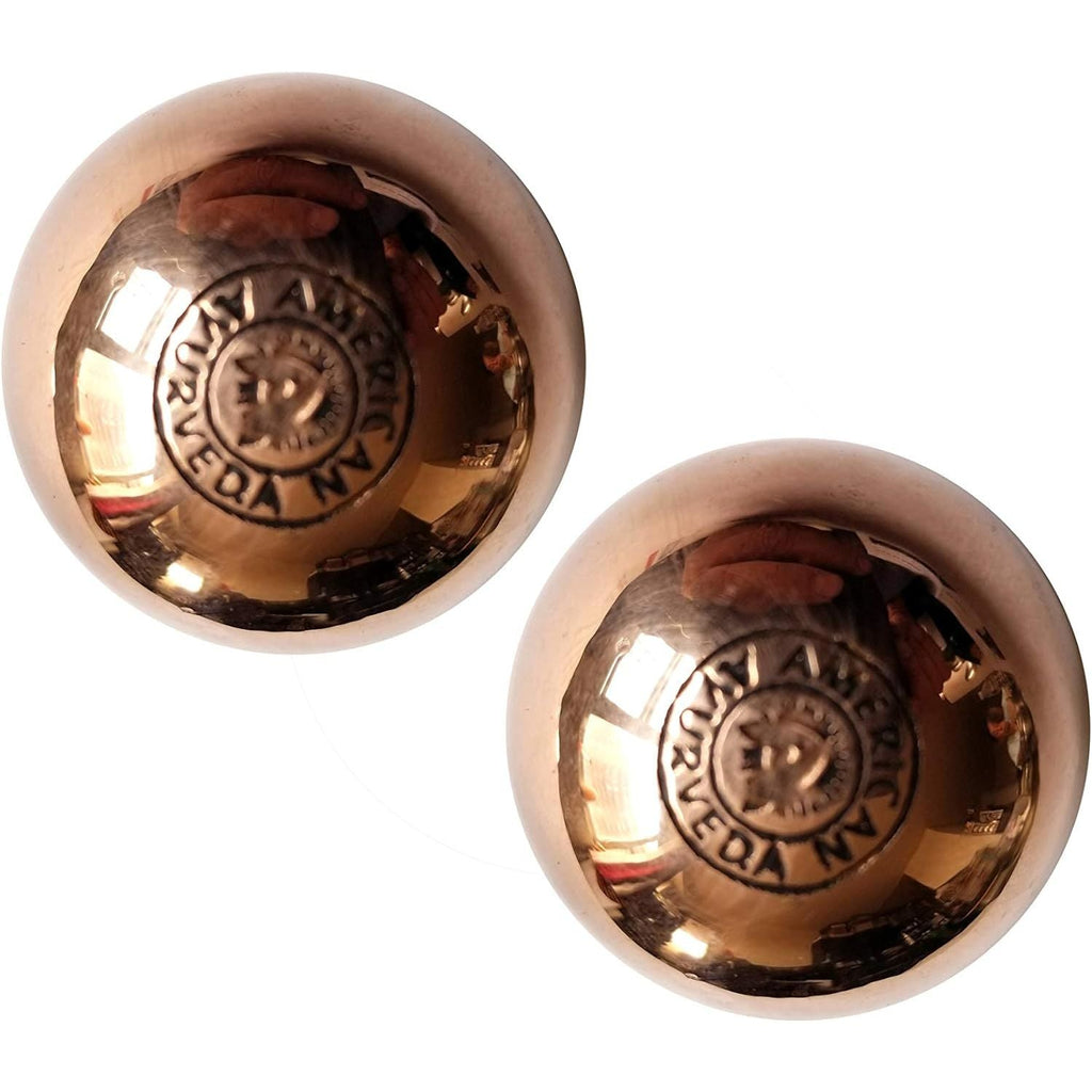 Buy now Pure Copper Ball, Bring Integrity and Clear Thinking with Natural Energy Meditation Dia Orb Sphare, Get Mental Agility Grounding Movement Therapy with Copper Orb - 2 pcs & 2 inches at indiglob india