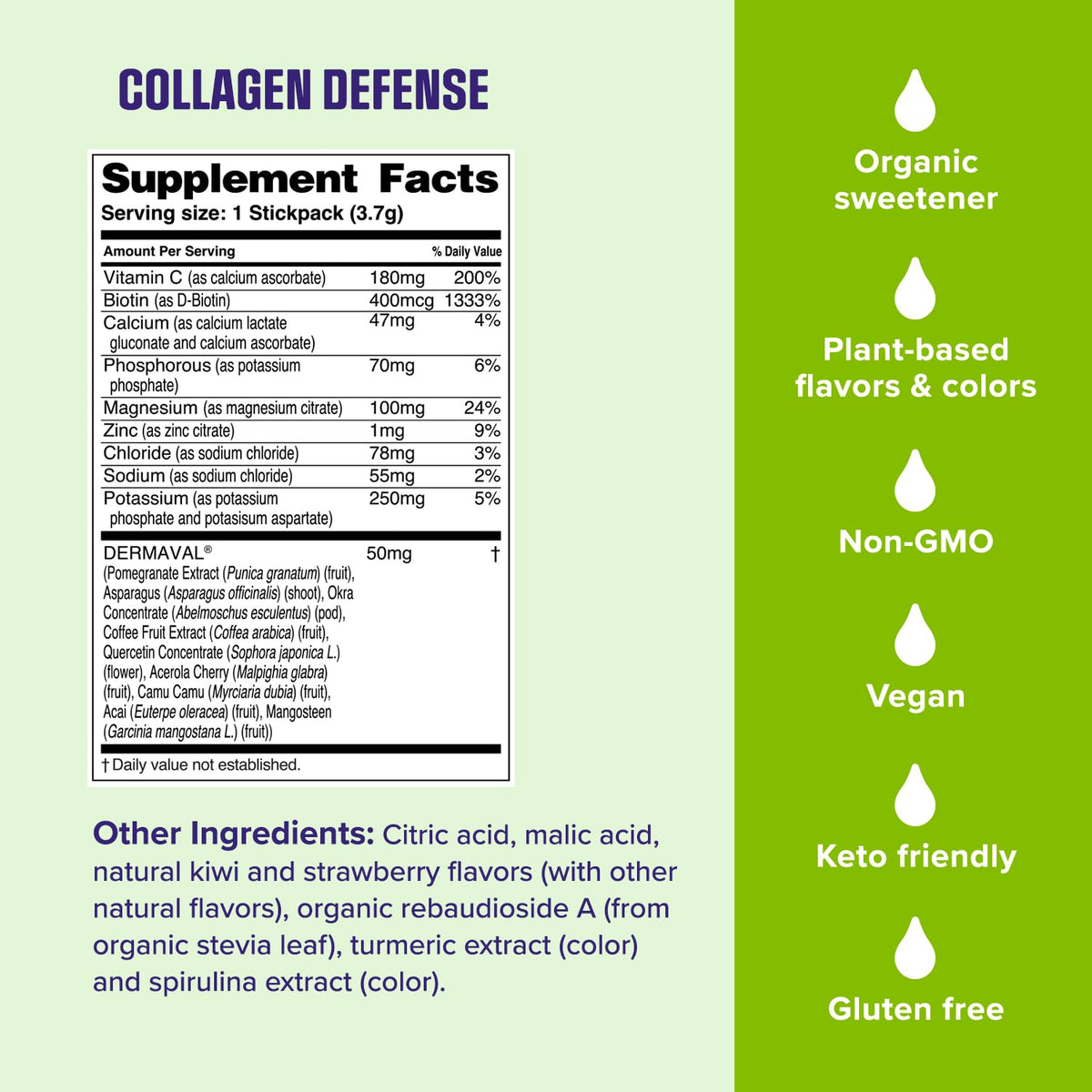 Ultima Replenisher Collagen Defense, Kiwi Strawberry, 13 Stickpacks