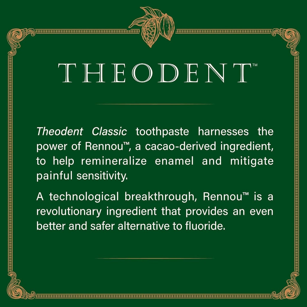 Buy now Theodent Classic with Rennouâ„¢: Fluoride-Free Theobromine Toothpaste for Proven Remineralization, Sensitivity Relief & Natural Whitening, Spearmint (3.4 Ounces, 96.4 Grams) at indiglob india