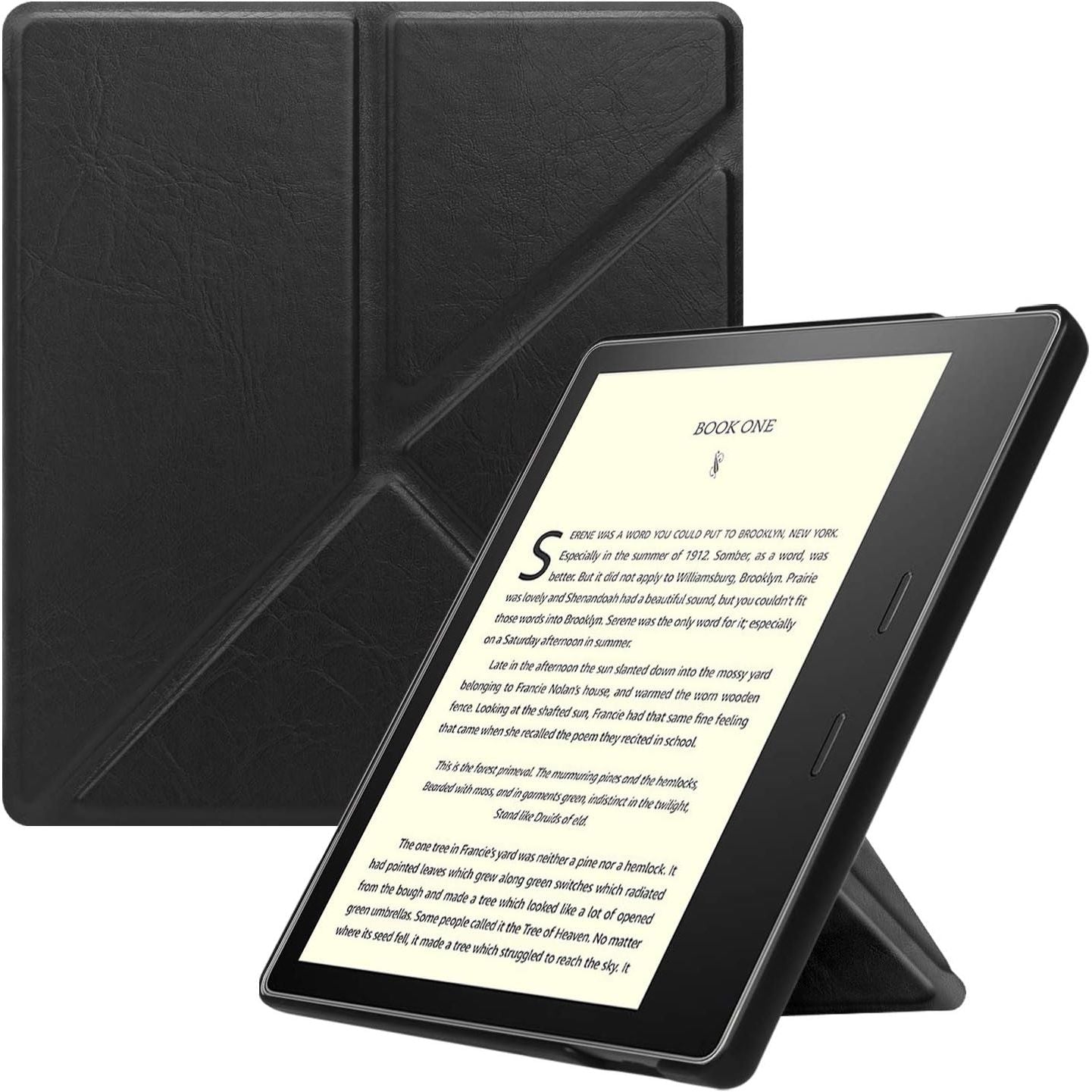 Buy now Fintie Origami Case for 7" Kindle Oasis (10th/9th Generation, 2019/2017 Release) - Slim Fit Stand Cover Support Hands Free Reading with Auto Wake Sleep, Denim Charcoal Black at indiglob india