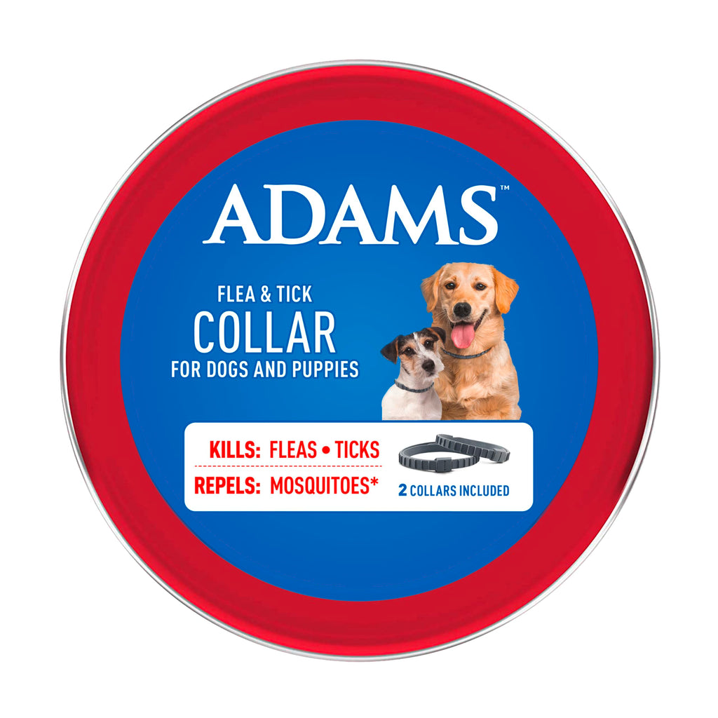 ADAMS Flea & Tick Collar for Dogs & Puppies, Flea Collar for 12 Month Prevention, Kills Fleas, Ticks & Repels Mosquitoes, Excluding California, One Size Fits All Dogs & Puppies, 2 Count