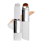 ELROEL Blanc Cover Cream Stick V White - Korean Foundation (#200 Fair) | Medium To Full Coverage, Dewy Finish, Color-Changing Foundation Stick with Volufiline, Dual-Ended, Built-In Detachable Brush