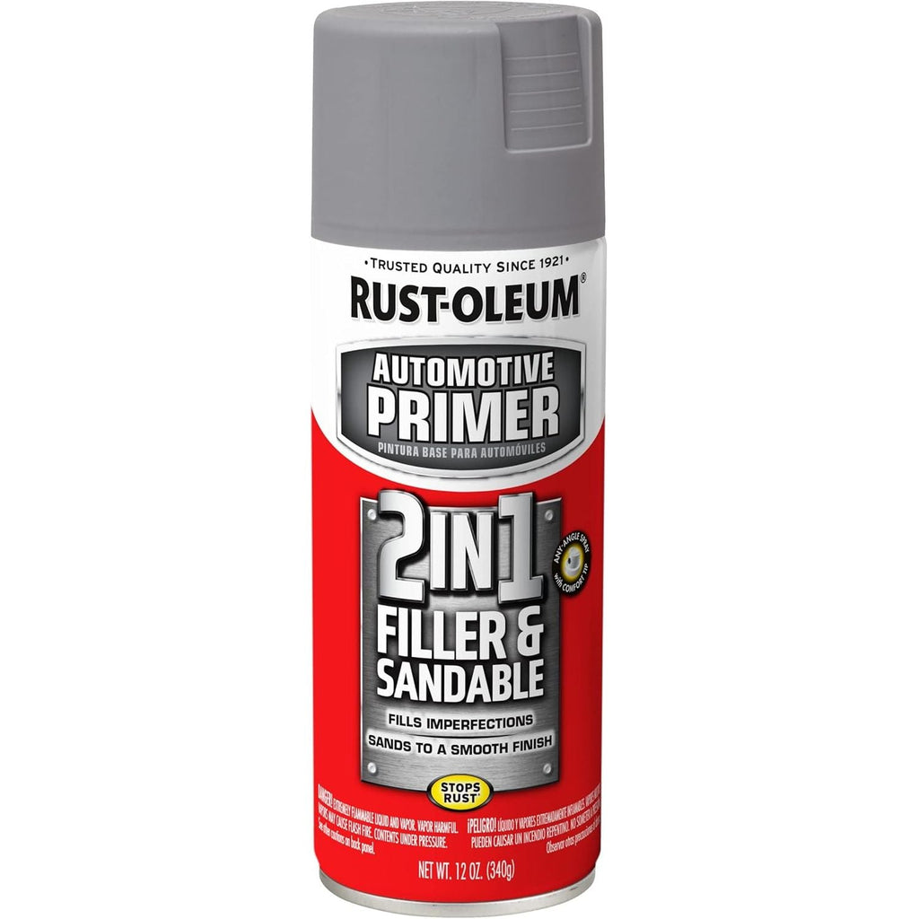 Buy now Rust-Oleum 260510 Stops Rust Automotive 2-in-1 Filler & Sandable Primer Spray, 12 oz, Gray at indiglob india