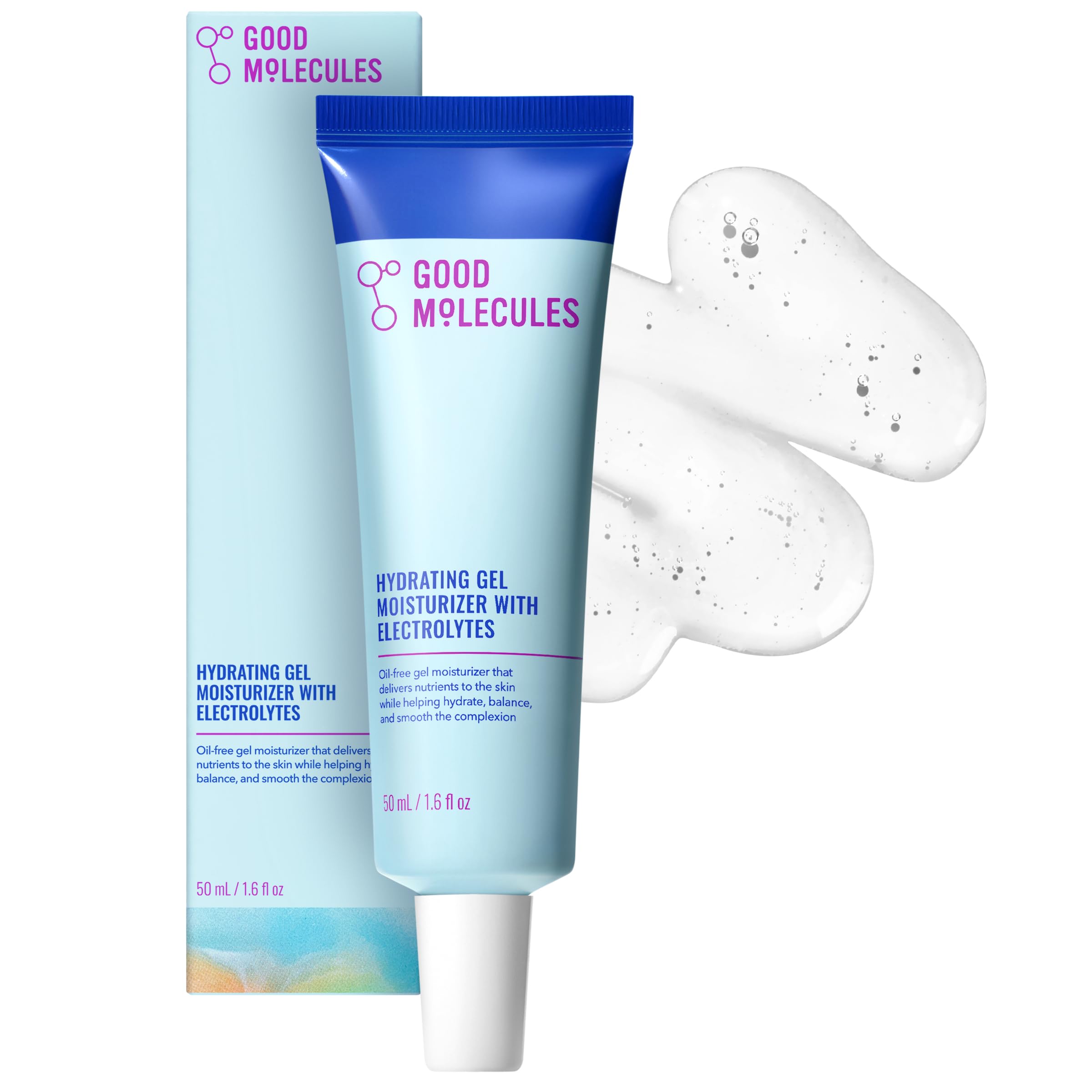 Good Molecules Hydrating Gel Moisturizer with Electrolytes, 1.7 fl oz | Oil-free gel moisturizer with electrolytes that hydrates, balances, and smooths. Non-comedogenic.
