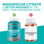 Qunol Magnesium Citrate Gummies 200mg, Vegetarian, Gluten-Free, 120ct | Support Nerve, Bone & Muscle Health, Cognitive Performance, Positive Mood, Healthy Stress Response, Restful Sleep; Non-GMO