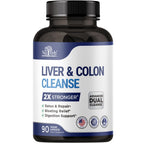 Nutreb Liver & Colon Cleanse - 2X Stronger - Liver Cleanse Detox & Repair - Colon Cleanser & Detox - Premium Milk Thistle Supplement - Men & Women - Vegan 90 Capsules