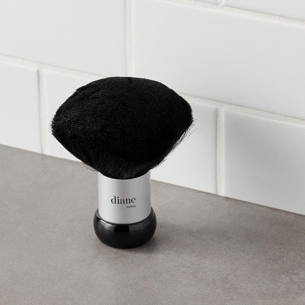 Buy now Diane Neck Duster Brush for Hair Cutting, Removes Loose Hair from Neckline and Ears, Soft Nylon Bristles, Stand Up Base, 5” at indiglob india