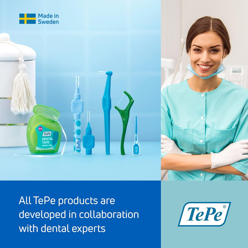 Buy now TePe Interdental Brush Original, Soft Dental Brush for Teeth Cleaning, Pack of 20, 0.8 mm, Large Gaps, Green, Size 5 at indiglob india