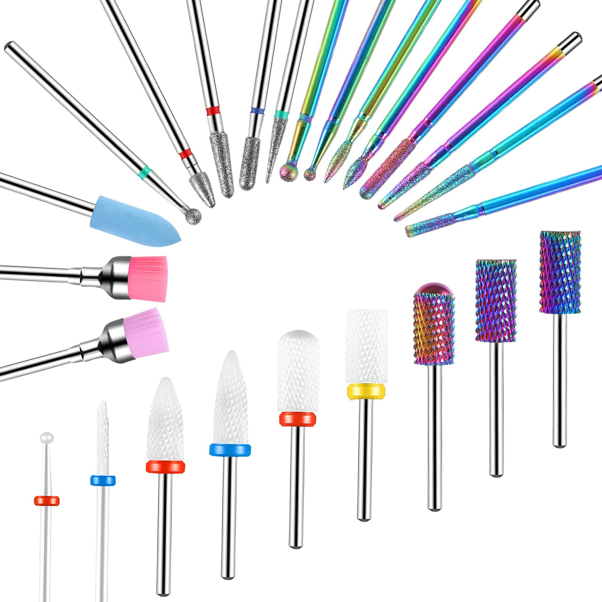 Cellentool 25Pcs 3/32 Inch Nail Drill Bits Set Kit