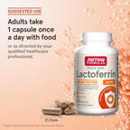 Jarrow Formulas Lactoferrin Supplements 250 mg - Immune-Supporting Glycoprotein for Healthy Immune System Support & Iron Absorption - Freeze Dried, Gluten Free, Non-GMO - 60 Capsules (Pack of 2)