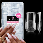 Buy now UNA GELLA Almond Gel Nail Tips, 504PCS Pre Etched Clear Fake Nails Tips Medium Almond Shape - 12 Sizes Full Cover Soft Acrylic Press On Nail Extensions No C Curve Gift for Diy at Home at indiglob india