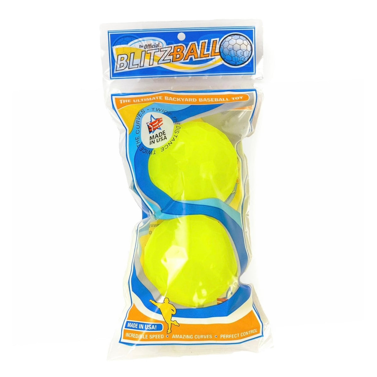 BLITZBALL Plastic Baseball (2 Pack - Official Brand) - Made in USA