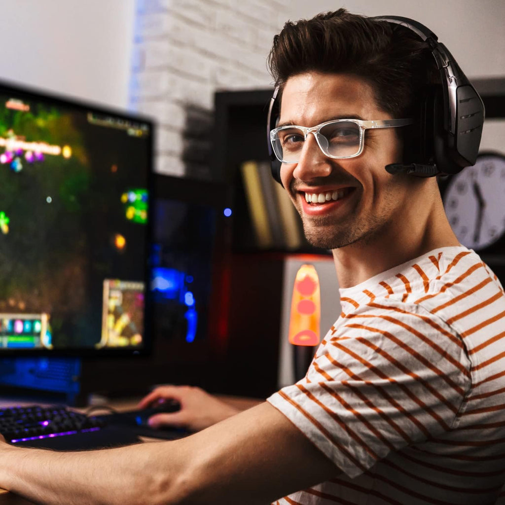 Buy now Stylish Blue Light Blocking Glasses for Women & Men – Helps Reduce Glare & Digital Eye Strain from Computers, Phones w/Case at indiglob india