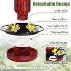 Hummingbird Feeders for Outdoors Hanging, 16 oz Plastic Hummingbird Feeders