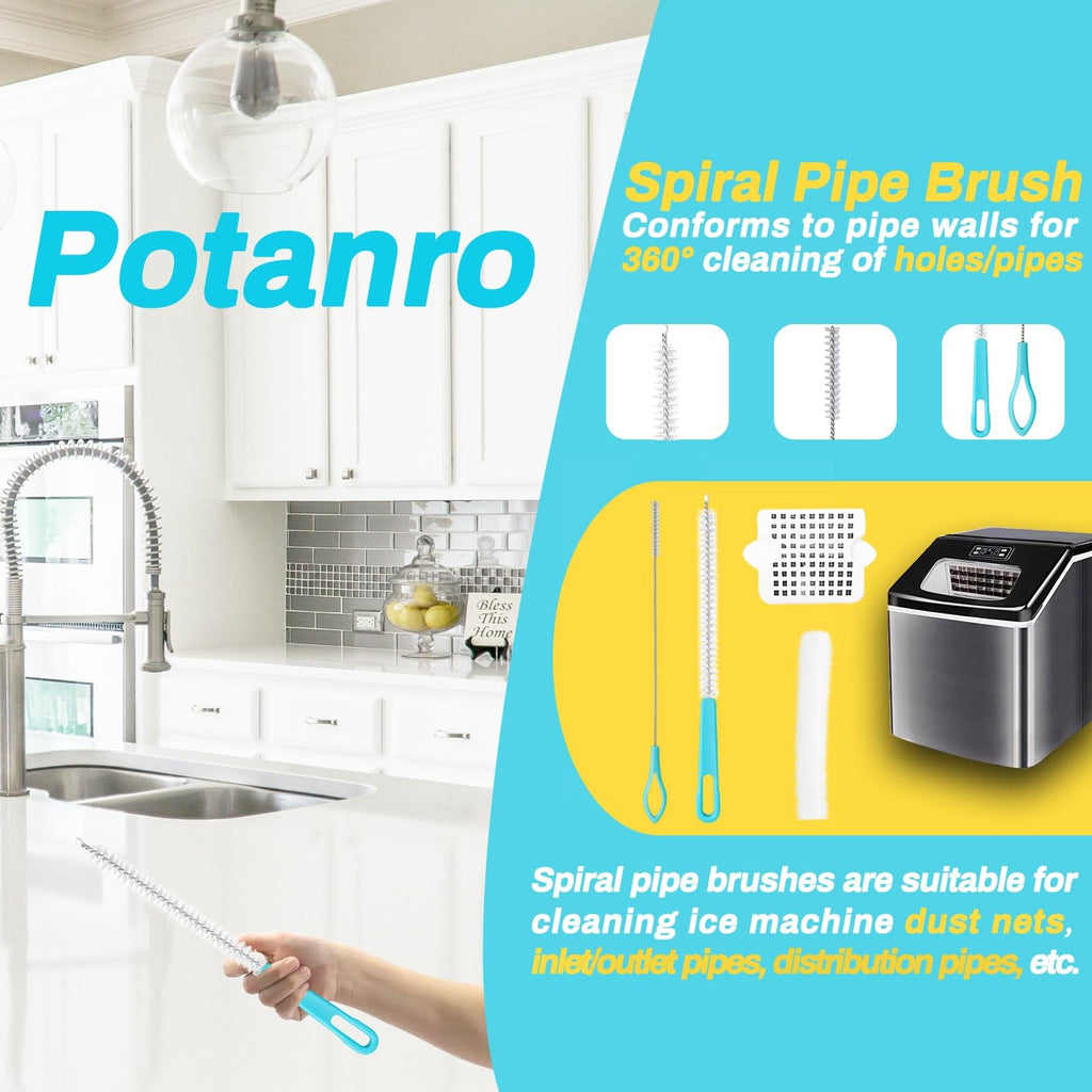 Potanro Ice Machine Cleaner Brush Sets,14Pcs Ice Maker Cleaner Tools