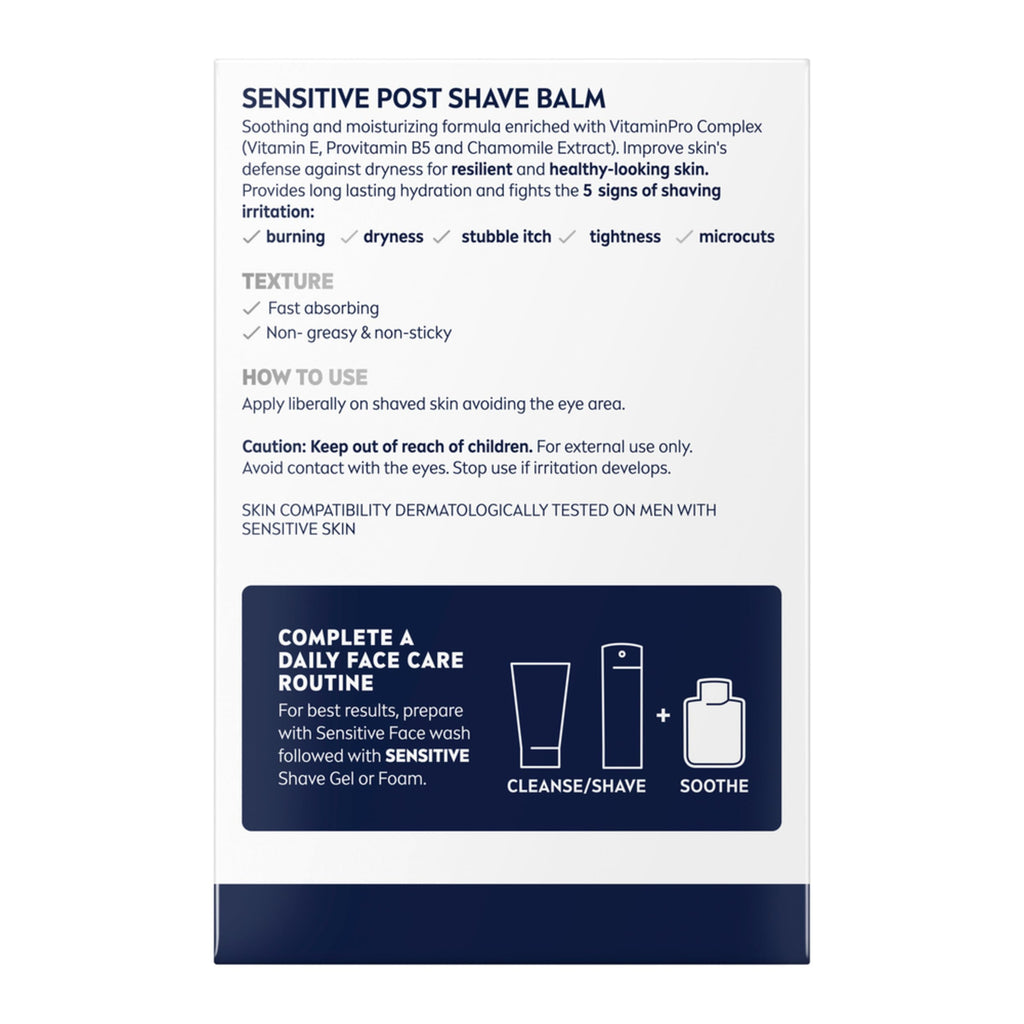 NIVEA MEN Sensitive Post Shave Balm, After Shave Balm for Men, 3.3 FL OZ