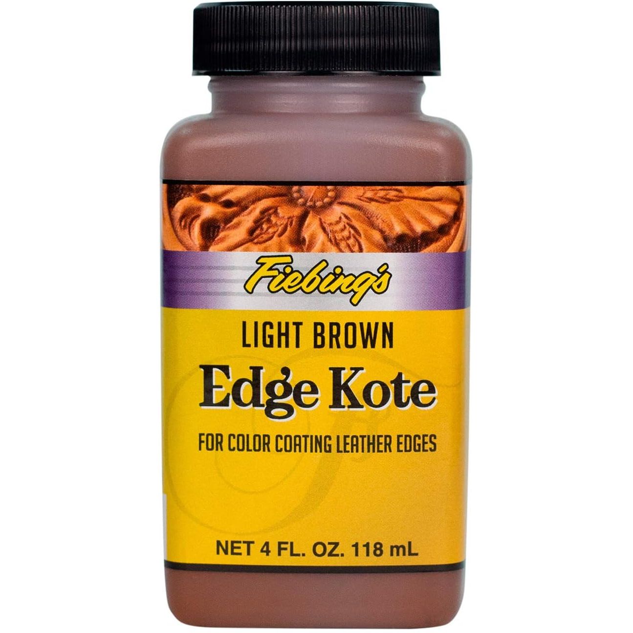 Buy now Fiebing's Edge Kote (4oz, Light Brown) - Leather Edge Paint for Shoes, Furniture, Purses, Couches, Belts - Flexible, Water Resistant, Semi Gloss Color Coating Leather Dye to Protect Natural Edges at indiglob india