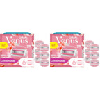 Gillette Venus ComfortGlide White Tea Women's Razor Blades, 3-Blade Razor Refills, 6 Count