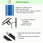 FINEST+ Upgraded Rain Gauge, 7" Freeze Proof Rain Gauge Outdoor Best Rated, Large Clear Numbers and Adjustable Height Rain Measuring Tool for Garden, Lawn and Farm