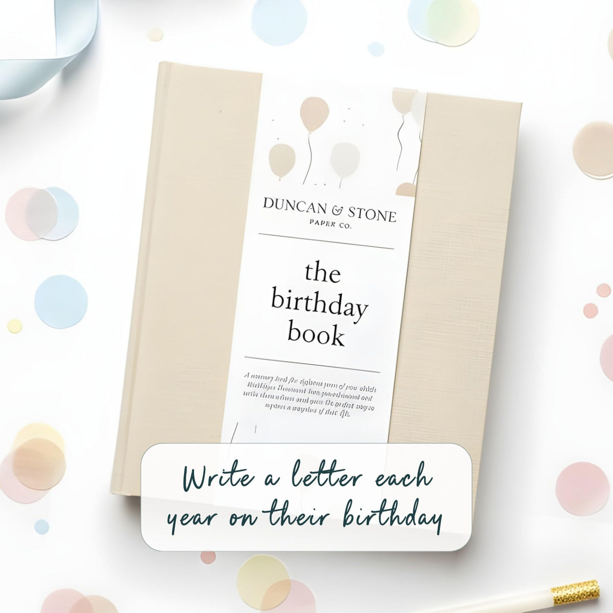 Duncan & Stone Hardcover Birthday Book & Baby Memory Album, 72 Pages