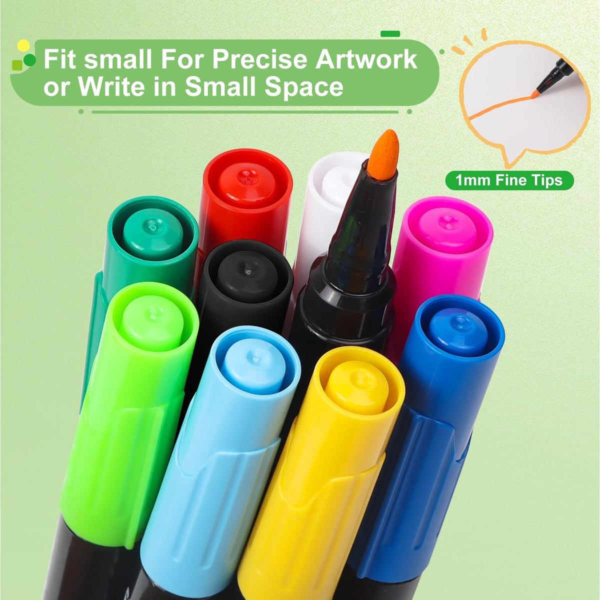 Liquid Chalk Markers for Acrylic Fridge Calendar Planning Board, Clear Glass Dry Erase Board, Whiteboard, Window, Mirror, Easy Wet Erase,1mm Fine Points (10 COLORS)