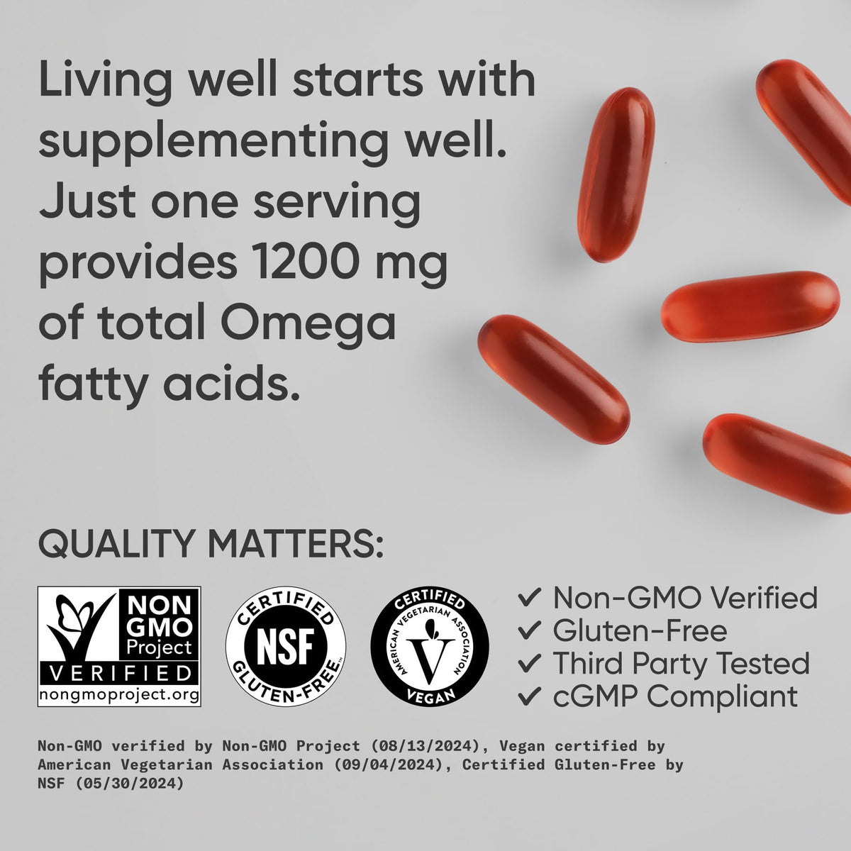 Sports Research® Vegan Omega 3·6·7·9 Complex 1635mg, 90 Count Plantgels™