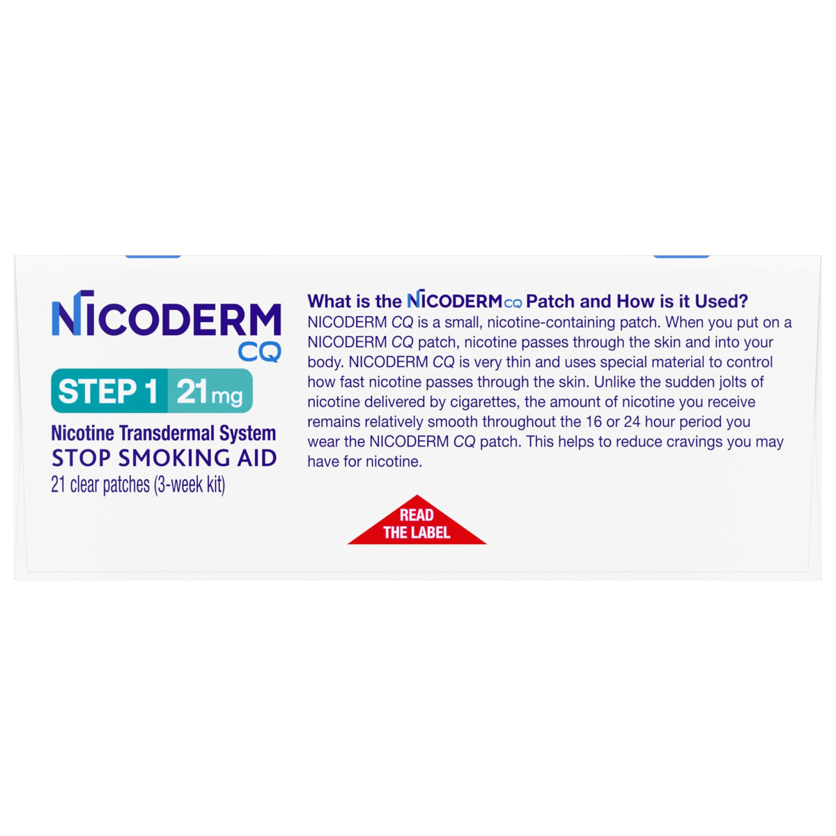 NicoDerm CQ Step 1 21mg, 21 Clear Patches