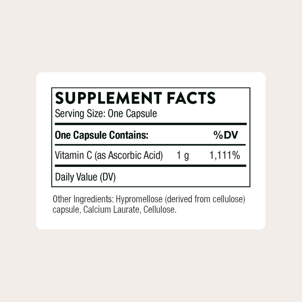 THORNE Vitamin C 1,000 mg, Ascorbic Acid Supplement, 60 Capsules | Supports Immune Function, Collagen Production & Liver Detoxification, Antioxidant Support*, NSF Contents Certified