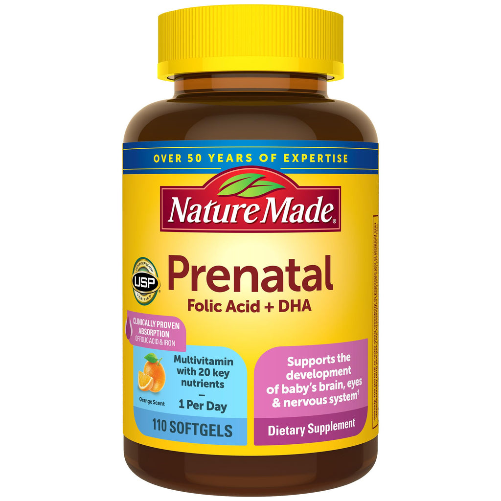 Buy now Nature Made Prenatal Vitamins for Women with Folic Acid + DHA, Prenatal Vitamin and Mineral Supplement for Daily Nutritional Support, 110 Softgels, 110 Day Supply 110 Count (Pack of 1) at indiglob india