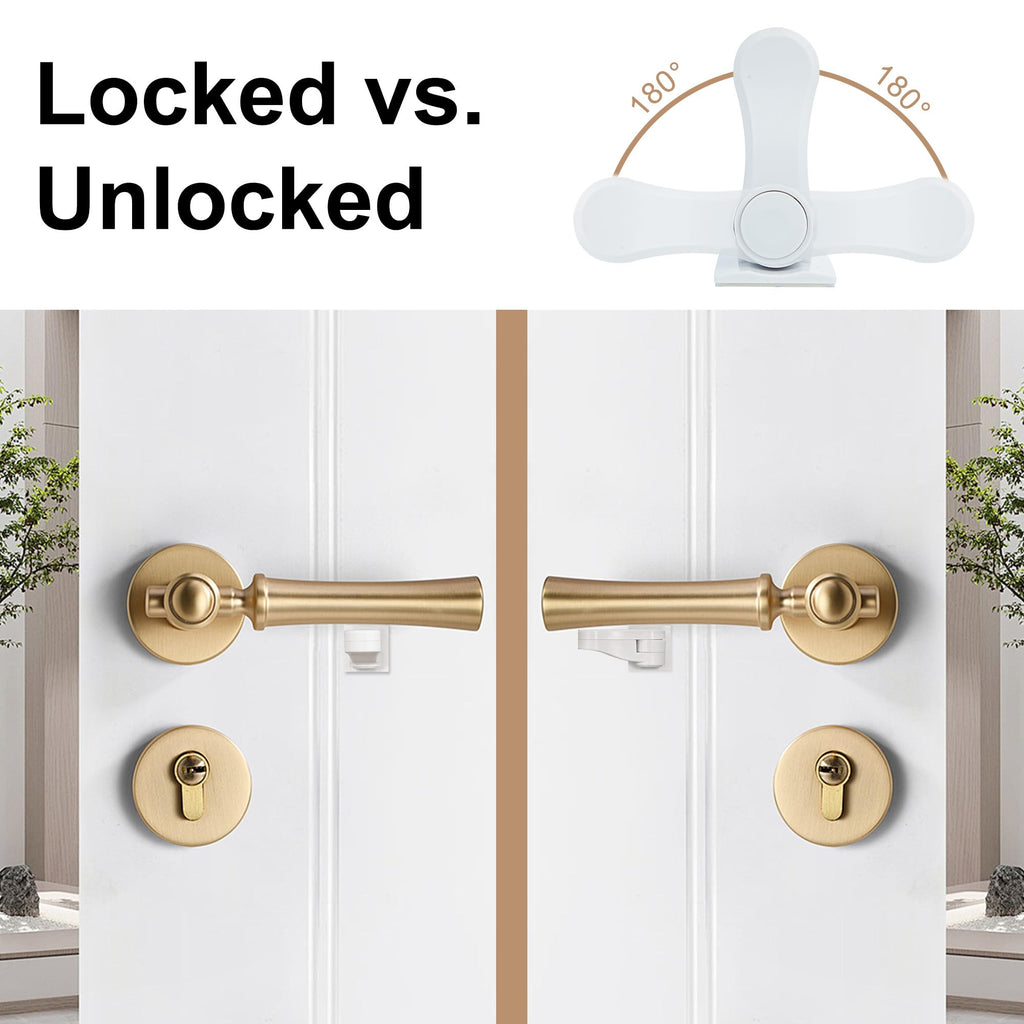Child Proof Door Lever Lock(6 Pack) - Baby Proofing Door Handle Lock, 3M Adhesive & No DrillingNeed, Minimalist Design, Child Safety Door Handle Locks