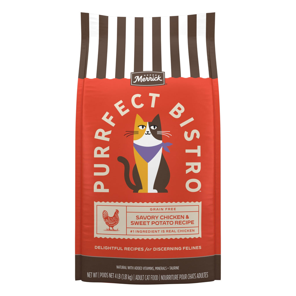 Merrick Purrfect Bistro Natural Dry Cat Food for Adult Cats, 4 lb. Bag