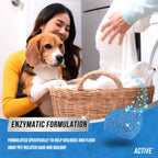 ACTIVE Washing Machine Cleaner for Pet Owners Enzymatic Deep Clean Descaler for Cat & Dog Hair, Urine, Odor, Residue, 24 Septic-Safe Tablets for Top Load, Front Loader, HE Washer Tub - 1 Year Supply