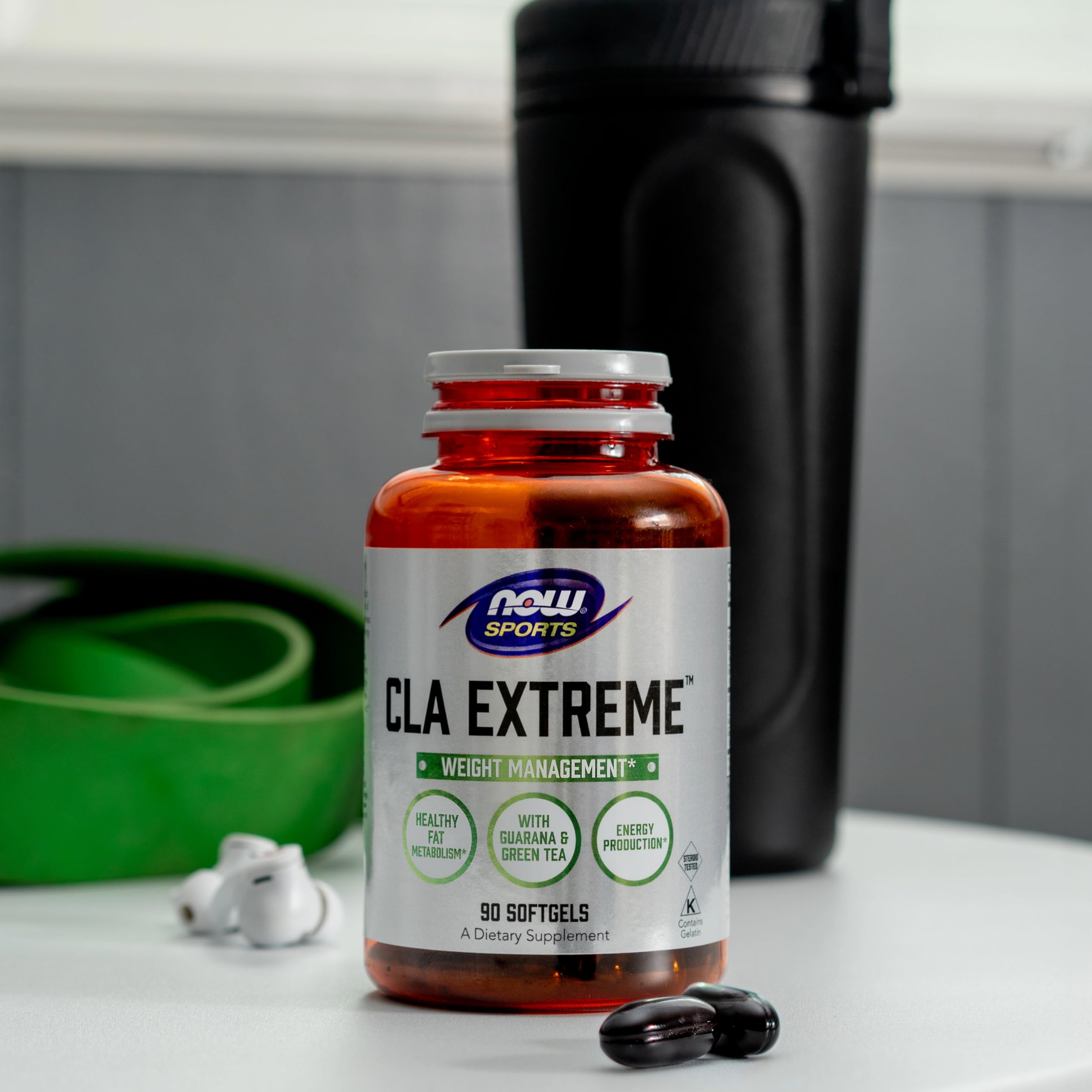 Buy now NOW Foods Sports Nutrition, CLA Extremeâ„¢ (Conjugated Linoleic Acid) With Guarana & Green Tea, 90 Softgels at indiglob india