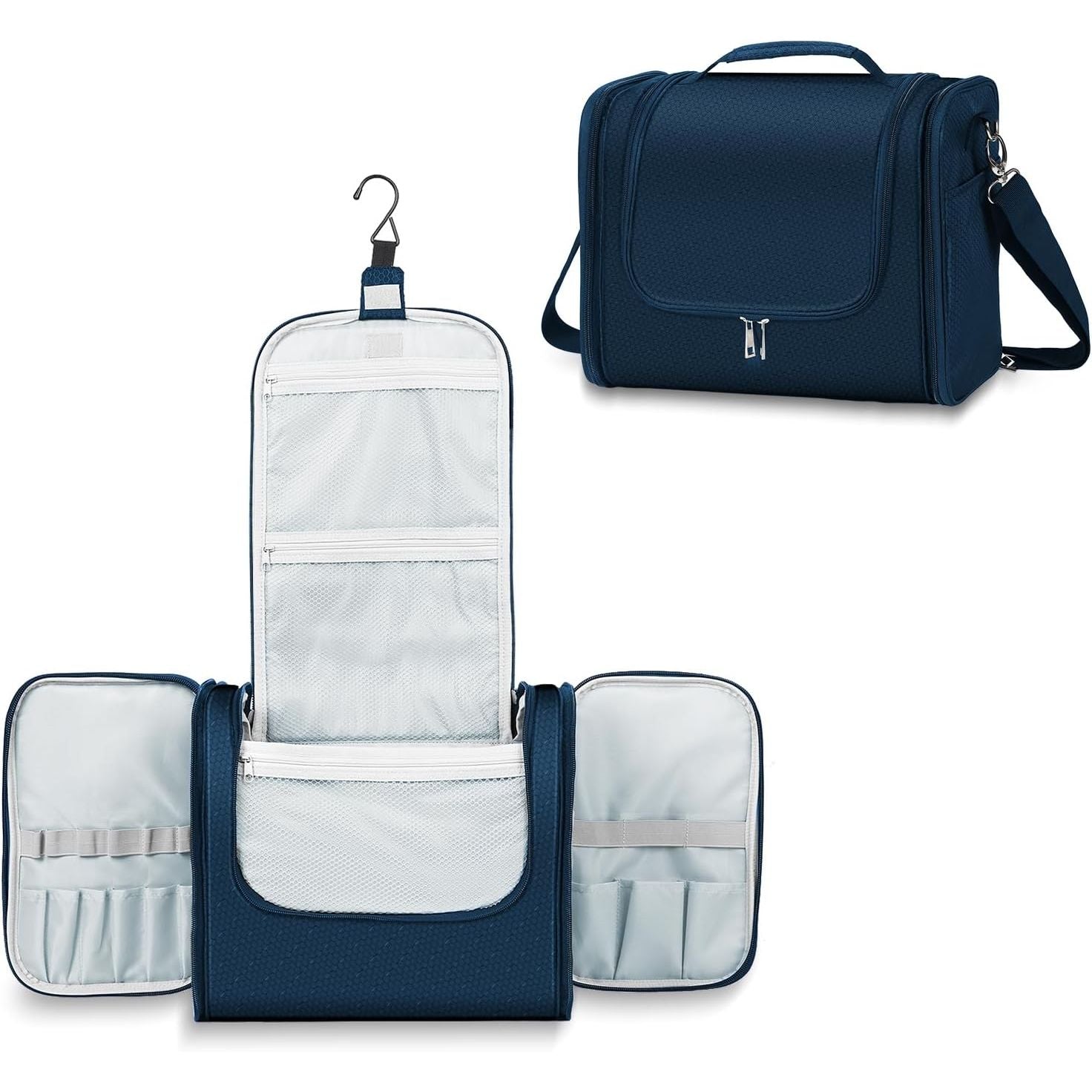 Buy now Buruis Extra Large Capacity Toiletry Bag for Women and Men, Hanging Toiletry Organizer Cosmetics Makeup Bag, Water-resistant Dopp Kit for Full Sized Toiletries, Travel Essentials (Blue) X-Large Blue at indiglob india