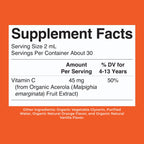 MARYRUTH'S USDA Organic Kids Vitamin C Drops, Immune Support, 2 oz | Vegan, Immune Support Supplement, Overall Health, Vitamin C from Organic Acerola Fruit Extract