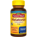 Buy now Nature Made Melatonin 5mg Tablets Extra Strength, 100% Drug Free Sleep Aid for Adults, 90 Tablets, 90 Day Supply at indiglob india