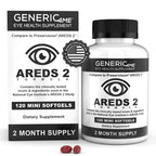 AREDS 2 SoftGels, 500 mg Vitamin C, 400 IU Vitamin E, 10 mg Lutein, 2 mg Zeaxanthin, 80 mg Zinc, 2 mg Copper - Supports Eye Health - Easy to Swallow 120 Mini SoftGels (Two Month Supply)