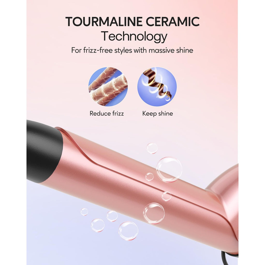 Wavytalk 5 in 1 Curling Iron Set with Heated Round Brush for Blowout Look | 4 Interchangeable Curling Iron(0.5”-1.25"), Ceramic-Coated Barrels for Smooth Glide,Less Damage,Dual Voltage Hair Curler