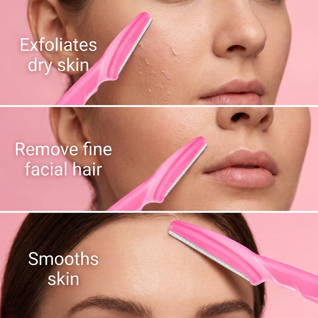 HFATMOS Eyebrow Razor, Face Razors for Women Men Multipurpose Exfoliating Face Shaver Facial Hair Removal Tools Eyebrow Trimmer with Protective Cover 12 Pcs