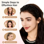 5 Pack Zig Zag Headbands for Women, Non-Slip Wavy Plastic Hair Comb Headbands with Teeth, U-Shape High Cranium Korean Style, Classic 90s Hair Accessories