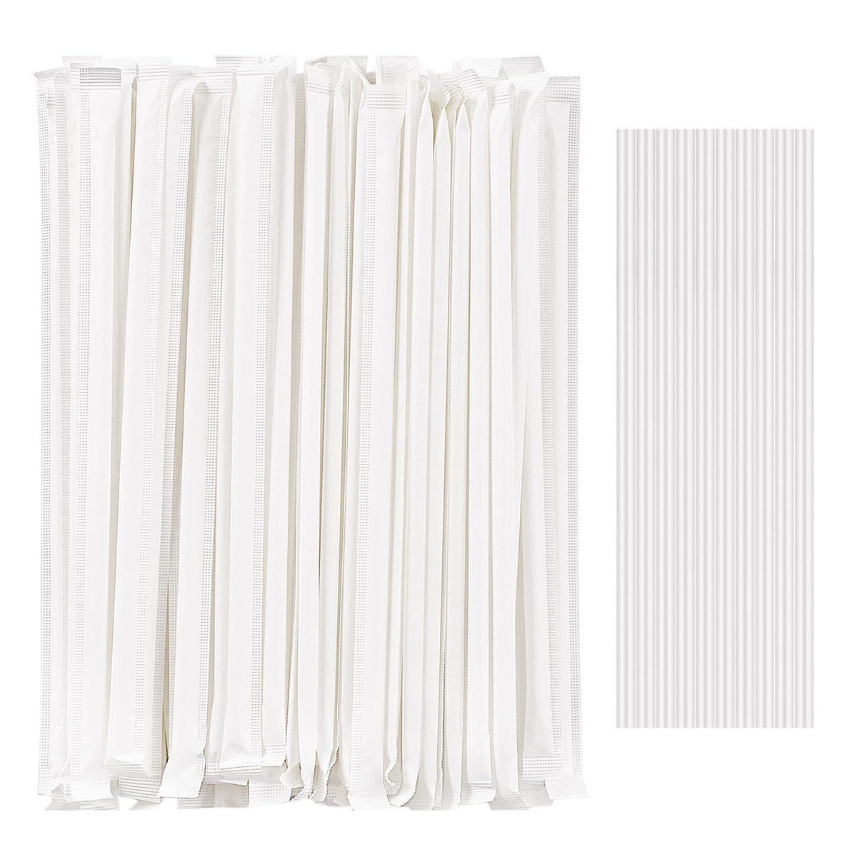 Individually Wrapped 100 Pcs Clear Plastic Straws, Disposable Drinking Straws, 8.26" Long and 0.23'' Diameter, BPA-Free