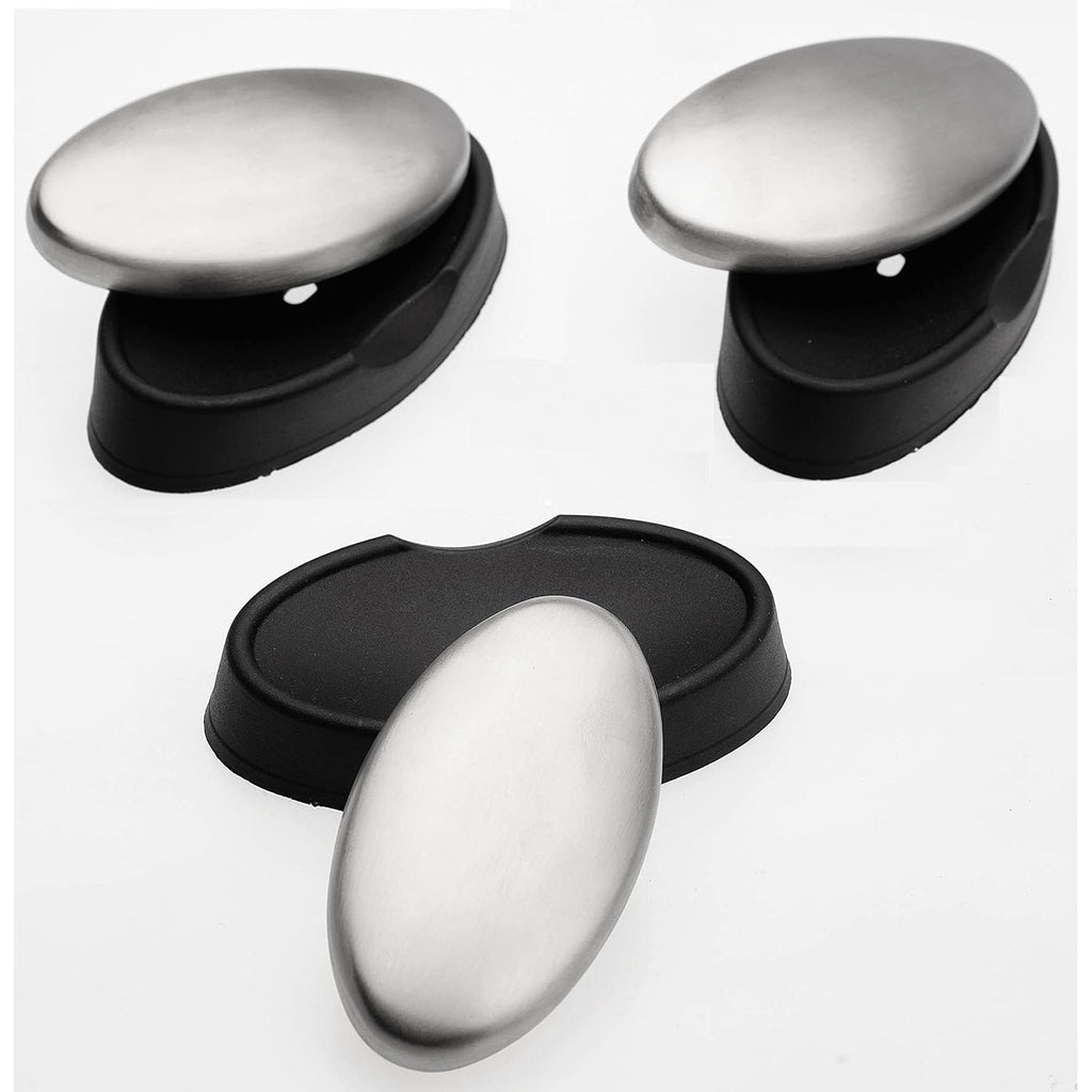 Buy now BIUWING Stainless Steel Soap, 3 pcs Stainless Steel Bar Soap, Metal Soap, Odor Removing Soap Bar with Soap Dish, Remove Odor of Onion, Garlic and Fish etc at indiglob india