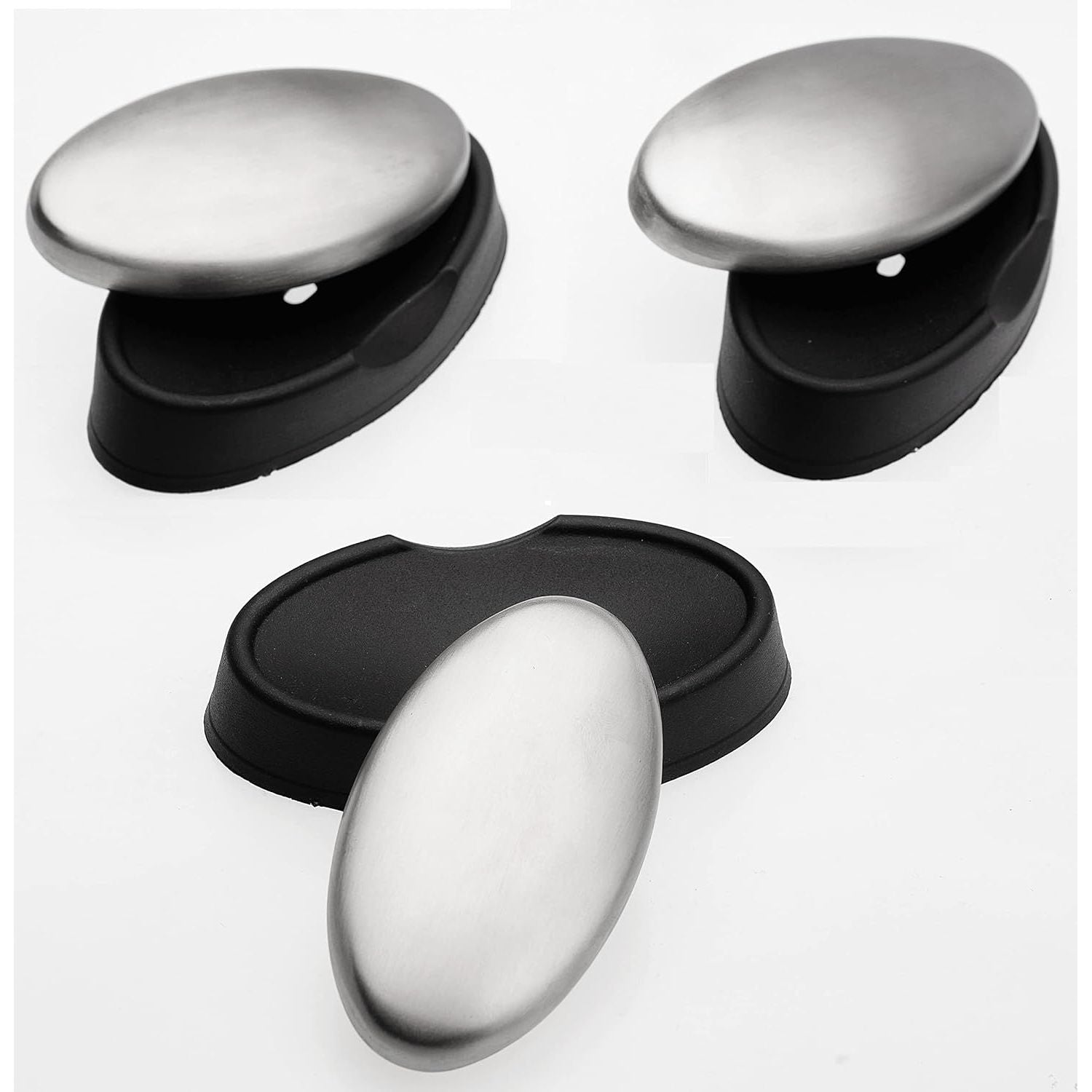 Buy now BIUWING Stainless Steel Soap, 3 pcs Stainless Steel Bar Soap, Metal Soap, Odor Removing Soap Bar with Soap Dish, Remove Odor of Onion, Garlic and Fish etc at indiglob india